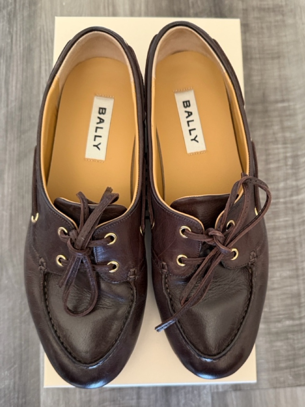 BALLY Pathy leather loafer boat shoe - dark brown - IT37